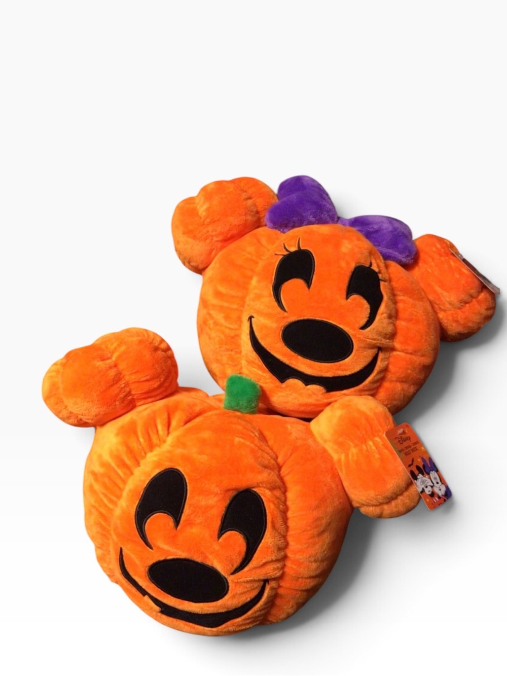 Disney’s Mickey & Minnie Mouse 12” Pumpkin Plush Pillows Halloween Set